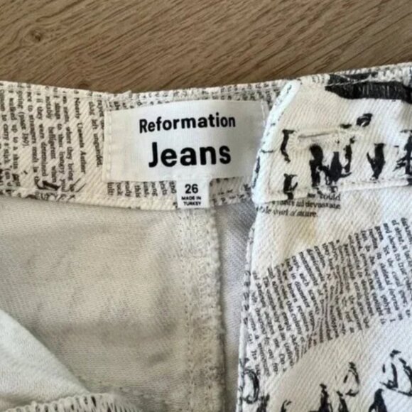 Reformation Newspaper News Printed Skirt demin - Picture 4 of 4